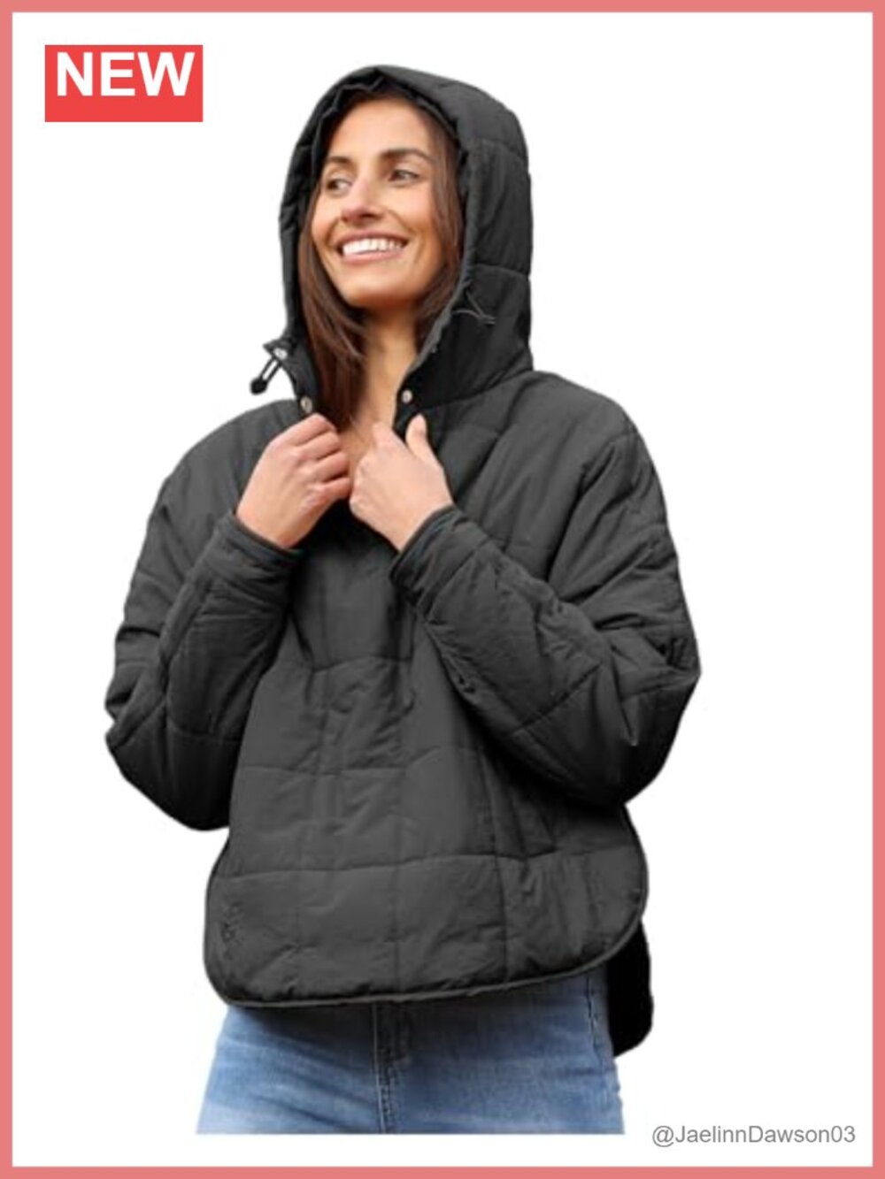 Womens Oversized Hooded Quilted Puffer Jacket Lightweight Winter Coat